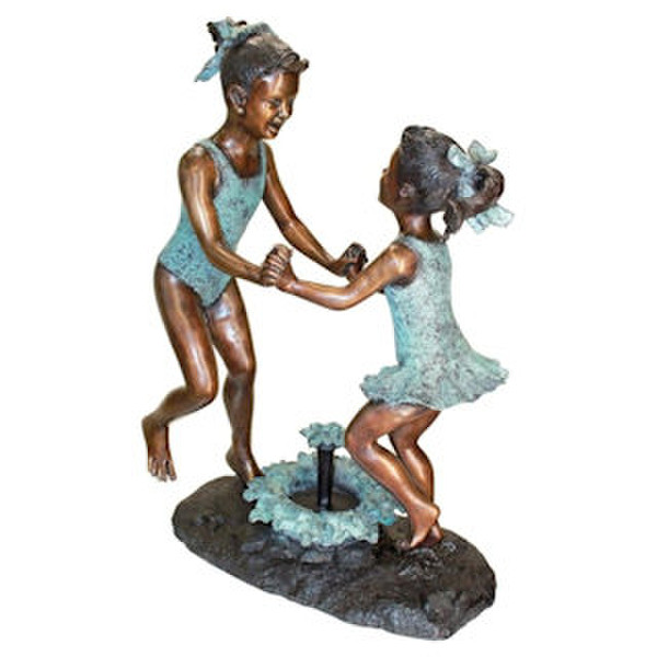 Dancing Girls Splash Bronze Water Feature Statue Fountains Sculpture